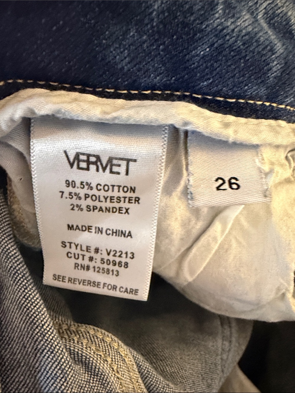 VERVET Size 26 Crop Slim Straight Jeans Raw Hem Medium Wash - Picture 4 of 6
